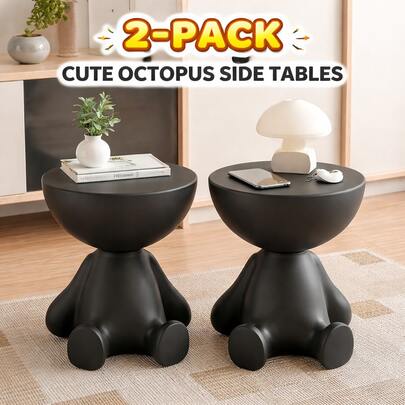 2-Pack Octopus Side Tables – Cute Modern Accent Stools For Small Spaces, For Living Room & Bedroom