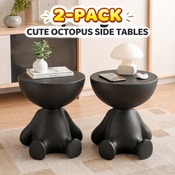 2-Pack Octopus Side Tables – Cute Modern Accent Stools For Small Spaces, For Living Room & Bedroom