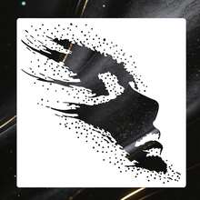 1 st återanvändbar stjärnformad ansiktsschablonmall, lämplig för att rita drömska karaktärsuttryck med stjärnklar bakgrund, tillverkad av lättrengjort PET-material - Sets - Visa 1