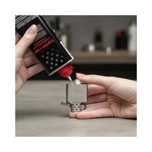 Pocket Gasoline Refillable Wick Lighter, Compact And Portable Luxury Classic Model - GOLDEN - View 8