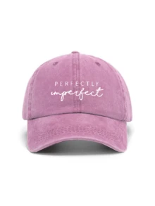 1pc Unisex Printed "PERFECTLY IMPERFECT" Washed Baseball Cap, Lightweight Breathable Adjustable Sun Hat Suitable For Outdoor Spring/Autumn Travel, Hiking, Cycling,Summer,Beach,Holiday,Festival - Print - View 15