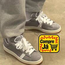 Tênis Casual Camp Feminino Dia A Dia Conforto Premium Promoção Lançamento Tênis street colorido - Cinza - Visão 4