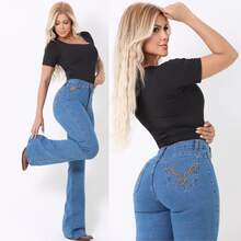 Women's Country Flare Jeans, High Waist, Basic Style For Rodeo And Everyday Life - 輕便牛仔褲 - 查看 1