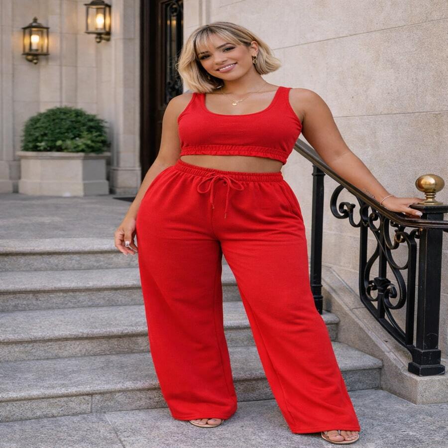 Women Two-Piece Outfits - Đỏ - Xem 1