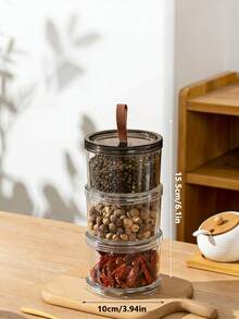 Hũ đựng gia vị tròn 3 lớp, hộp đựng thực phẩm kín khí nhiều lớp, hộp trong suốt có nắp đậy kín, thích hợp đựng ngũ cốc, đồ ăn nhẹ và gia vị. Thích hợp để bảo quản trong tủ lạnh và trên mặt bàn, trong tủ bếp gia đình. - Nhiều màu - Xem 2