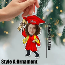 Personalized Graduation Photo Keychain, Customized Face And Name Acrylic Keychain, 2026 High School/College Graduation Gift, Customized Image Acrylic Pendant, Graduation Souvenir, Birthday Gift, Christmas Gift, Christmas Tree Decoration - H-customized  Graduation Attire - View 14