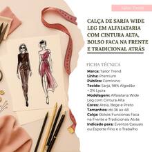 Women's Wide Leg Tailored Twill Pants With Lycra, High Waist, Slash Pockets, Premium Style (Black) - 黑色 - 查看 3