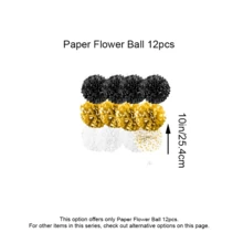 14pcs Black & Gold Party Decorations - Paper Flower Balls Set, Suitable For New Year, Wedding, Birthday, Engagement, Graduation Party Decor - Black and Gold Paper Flower Ball Set - View 10