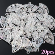 20 mặt dây chuyền hình quạt bằng acrylic AB nhiều màu sắc, kích thước 29x24mm, kiểu dáng cổ điển, dùng để làm vòng cổ, vòng tay, bông tai và kẹp tóc. - cái quạt - Xem 7