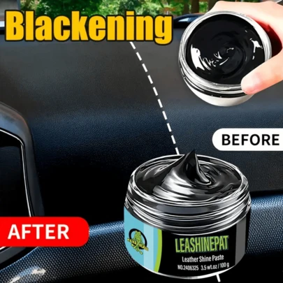 HGKJ 30g/100g Universal Car Plastic Leather Restorer Paste, Upgraded Long Lasting Back To Black Gloss Polishing Coating Agent, Premium Waterproof Anti Aging UV Resistant Renovating Cream, Restore Faded Yellowed Scratched Plastic Rubber Leather Parts