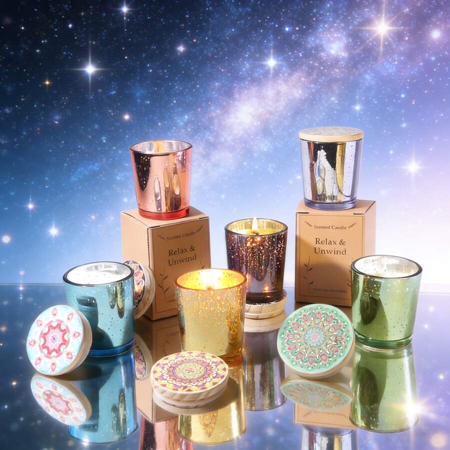 180克浪漫星空香氛蜡烛,浪漫香薰生日礼物,手工大豆蜡烛/香薰蜡烛,舒缓压力,放松身心,适合家居装饰、卧室装饰、蜡烛礼品、节日礼物、生日礼物、送给她的礼物、婚礼装饰 - 藍色薰衣草-單一禮盒裝 - 查看 1
