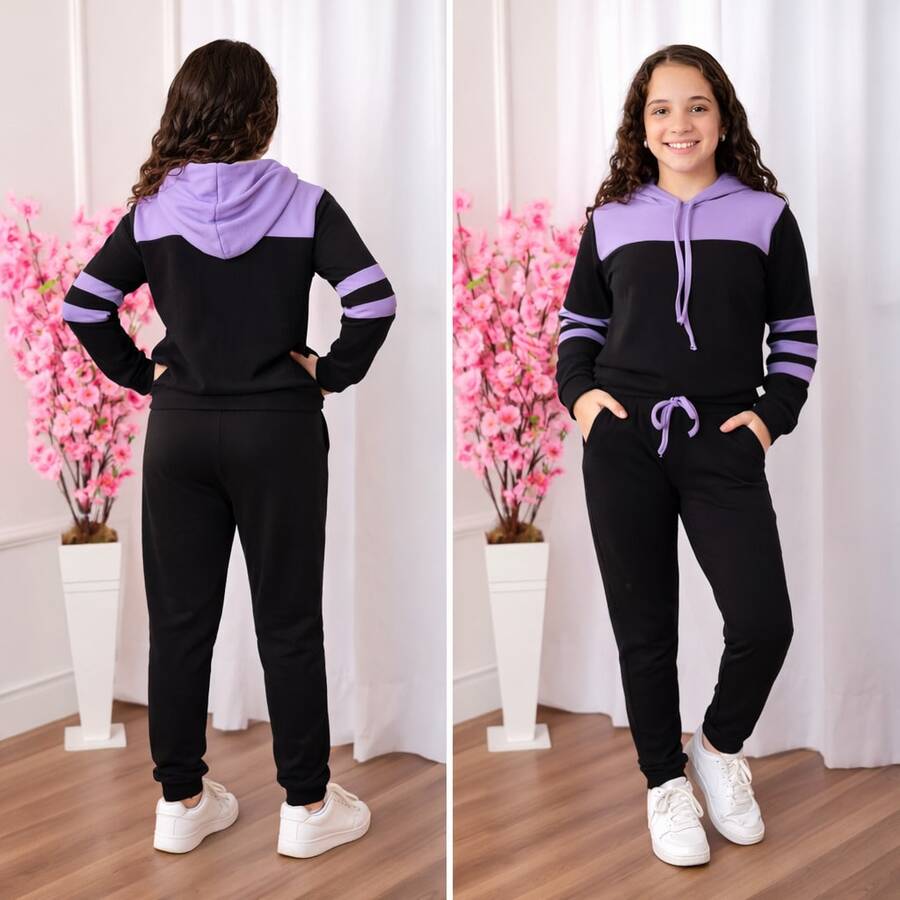 "Fun And Comfortable Girls' Sweatshirt" (4 To 14 Years Old) - Red Violet - View 1