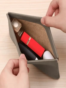 1PC Self-Closing Long Wallet, Simple Style Leather Purse For Women, Passport Driver's License ID Document Holder, Earphone Data Cable Cash Cosmetic Storage Bag, Mini Travel Wallet Phone Pouch, Business Casual Travel Essentials Vacation Summer Holiday Back To School Accessories - Multicolor - View 2