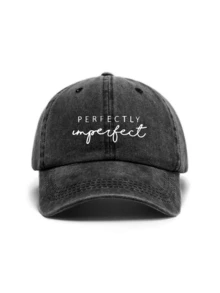 1pc Unisex Printed "PERFECTLY IMPERFECT" Washed Baseball Cap, Lightweight Breathable Adjustable Sun Hat Suitable For Outdoor Spring/Autumn Travel, Hiking, Cycling,Summer,Beach - Print - View 15