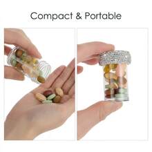 1pc Rhinestone Embellished Cylindrical Pill/Jewelry/Coin/Earplug Storage Container - Multicolor - View 2