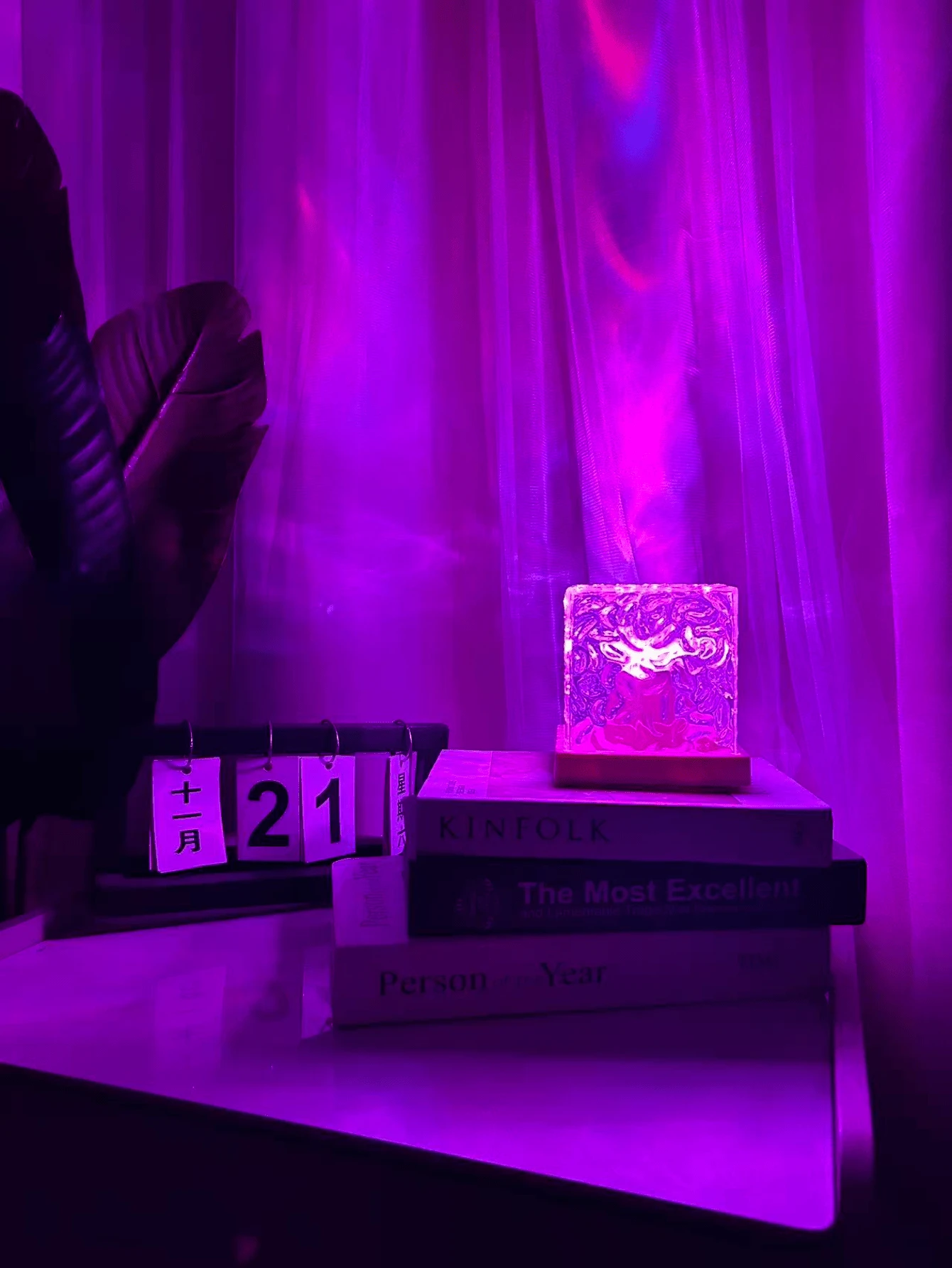 1 pièce Projecteur de lumière de nuit 16 couleurs Ripple Northern Lights, lampe à cristal cube lumineux avec commande tactile/à distance, convient pour la chambre, le plafond, le camping, le mariage, la fête et le cadeau de Noël, lumière à effet cosmique - Multicolore - Voir 1