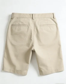 Men's Khaki Bermuda Shorts - Beige - View 2
