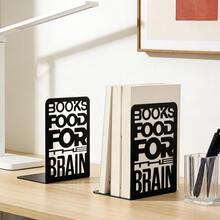 Motivational-Style Hollow Bookends For Reading Mottos, Minimalist Decorative Bookends For Bookshelves, Heavy-Duty Book Stoppers Suitable For Bookshelves, Literary Gifts For Book Lovers And Office Workers Office Desk Accessories Desk Accessories Office Supplies Office Accessories - One Size Fits All - View 7