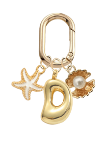 Gold Bubble Letter A-Z Keychain For Women, Cute Alphabet Initial Charm Decorated With Starfish And Seashells, Shiny Metal Letter Key Ring, Personalized Bag Charm, Handbag Backpack Purse Hanging Accessory, Car Keychain Decoration. Ideal For Daily Use, Travel, School, Shopping, Gifting,Perfect For Valentine'S Day, Birthday,Holiday Gifts For Girls, Teens, Women, Friends,Mother's Day Gift - Multicolor - View 18
