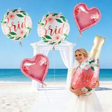 5pcs Bride Balloon Set, 38-Inch Champagne Bottle Foil Balloons, Suitable For Bachelorette Party Decor And Bridal Shower Celebration - View 6