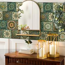 30 miếng dán gạch men phong cách Bohemian 10x10cm, decal dán tường PVC cho phòng khách, nhà bếp và phòng ngủ. - Một cỡ - Xem 3