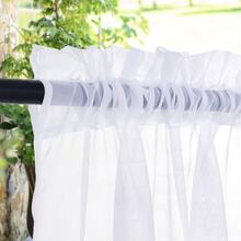 6 Panels Outdoor Waterproof Rod Pocket Semi-Sheer Garden Decor Curtains For Patio, Solid Color Elegant Voile Sheer Lightweight Curtains For Porch, Pergalo, Gazebo, Cabana, Pool - Cream - View 4