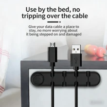 1 chiếc kẹp giữ dây cáp USB để bàn, màu đen, chất liệu silicon, kẹp cố định dây cáp để bàn, quản lý dây cáp mạng gắn tường, bộ sắp xếp dây cáp, thích hợp cho dây cáp sạc USB để bàn, dây nguồn bàn cạnh giường ngủ, dây cáp chuột, v.v. - Nhiều màu - Xem 3