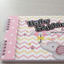 Álbum Firmas & Buenos Deseos / Baby Shower / Elefantito Rosa - Unitalla - Ver 8