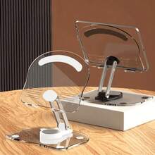 亚克力360度旋转平板电脑支架，可调节手机支架，可折叠防滑支架，适用于iPad Pro、Air、Mini，兼容4.7-13英寸设备 - 查看 2