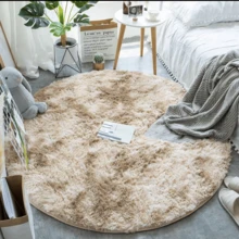 1 st rund ombre ljusgrå plyschmatta, halkfri matta för soffa sovrum sängkant, mjuk stor modern raggig matta för vardagsrum, inomhusinredning - flerfärgad - Visa 14