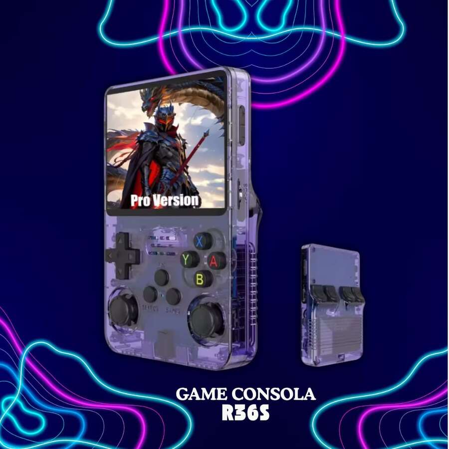 Consola de juegos portátil recargable R36s, Pantalla full HD con conexión a la pantalla , 64GB de almacenamiento, variedad de juegos creativos incluye juegos de acción, aventura, rompecabezas luchas y otros juegos, incluye cable usb y manual!!!! LISTO PARA USAR DIRECTAMENTE