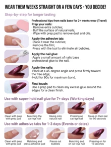 Nailsbase 24片/套十字装饰花卉印花杏仁形美甲贴片，搭配1片果冻胶和1把指甲锉，美甲师用品，适合女士和女孩参加派对、约会、节日美甲。 - 彩色 - 查看 8
