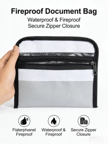 Multipurpose Fire-Resistant & Waterproof Bag - 4200°F Insulated, Cash Fire-Proof Bag With Zipper & Reflective Strips, Waterproof Document Pouch, Valuables Fire-Resistant Bag, Available In Large, Medium And Small Sizes - 8.2 Inches * 5.1 Inches - View 7