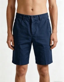 Men's Bermuda Shorts With Knife Pockets PLUS SIZE - 藏蓝色 - 查看 3