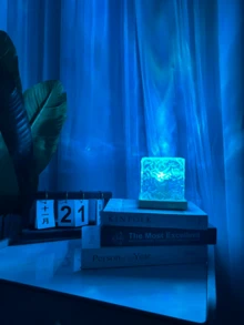 1个16色北极光波浪灯，触摸/遥控水晶立方体灯，适用于家庭、卧室和派对，营造卧室氛围灯。 - 彩色 - 查看 4