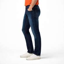 Men Jeans - 深色水洗藍 - 查看 3
