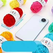 Bộ 12 cuộn len nhiều màu, độ dày vừa phải, nguyên liệu đan móc thủ công, đồ dùng đan và móc len, thích hợp cho các dự án thủ công bằng len. - Bộ A - Xem 8