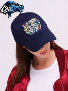 Navy 1pc Unisex Von-Dutchs Print Baseball Cap, Sun Hat, Curved Brim, Dad Cap. Suitable For Daily Use And Outdoor Activities. Outdoor Adjustable Sun Cap. Spring-Summer Travel, Tourism, Beach Vacation Hat. - 藏蓝色 - 查看 4