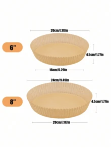 20/50/100pcs Air Fryer Disposable Paper Liners, Made Of High-Quality Single-Layer Design With Wavy Edge Texture, Non-Stick And Leak-Proof. Multipurpose For Baking, Grilling And Microwave Heating, Essential Kitchen Accessory For Home And Commercial Use. - Multicolor - View 3