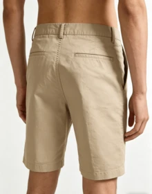 Men's Khaki Bermuda Shorts - Beige - View 4