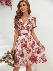 Đầm nghỉ mát phong cách Bohemian in hoa thanh lịch dành cho nữ - Nhiều màu - Xem 2