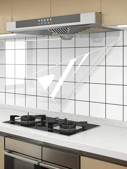 1 miếng dán bảo vệ tường tĩnh điện chống thấm nước và dầu, chịu nhiệt, chống bám dầu mỡ | Miếng dán tường bếp tự dính, giấy dán tường bảng trắng tĩnh điện, có thể tái sử dụng để vẽ và viết graffiti, có hai màu - trong suốt và trắng, có thể tháo rời, bề mặt có thể xóa khô không cần keo dán