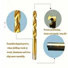 50/100pcs Titanium Coated High Speed Steel Drill Bit Set, 135° Pointed Tip Suitable For DIY Crafts, Woodworking, Carving And Jewelry Making - Size Range From 1/25 Inch To 1/8 Inch, Cylindrical Metal, Twist Drill Bits For Metal, Wood, Plastic, Suitable For Home Improvement, Simple Tools, Convenient And Practical - A - View 6