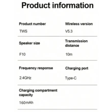 A2 Pro TWS 无线蓝牙耳机迷你耳塞运动耳机防水耳机 HiFi 立体声耳机 - 查看 8