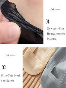 5双装女士丝滑船袜，薄款防滑硅胶隐形袜，适合春、夏、秋季日常穿着及通勤。 - 彩色 - 查看 6