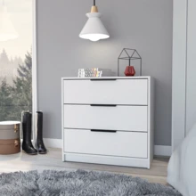 Dresser 27"H 3 Drawers Dresser Superior Top White - White1 - View 1