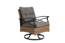 Set Of 3 Swivel Outdoor Rocking Chairs With 1 Table And 2 Rocking Chairs, Supporting Up To 159 Kg, Brown Resin Wicker Garden Furniture, Patio Conversation Set - Brown + Gray - View 10