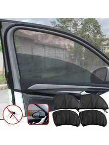 Easypie Selection 2 Or 4PCS Car Window Nets, Universal Mosquito Screens For All Cars - Ventilated Sunshade, Door & Side Window Protection - A - View 14