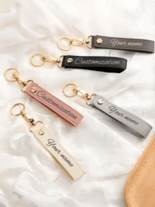 Customized Keychain Accessories, Personalized Bag Accessories, Minimalist Car Keychain, Customizable Name Keychain, Creative Gift Keyring - Multicolor - View 4