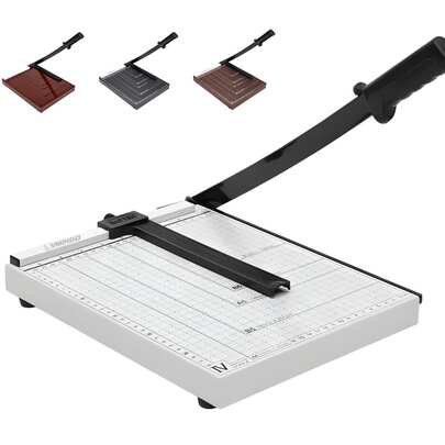  Vmingo Guillotina Blanco Metal Cortador Carta A4 cuchilla Afilado Papel Foto Tarjeta Oficina Escuela Papeleria